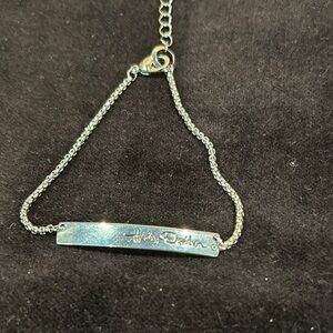 Silver Harley Davidson Bracelet with Engraved Plate